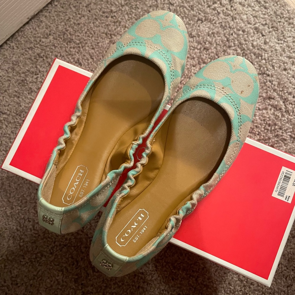 Coach Mint Ballet Flats Size 5